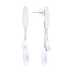 Aretes Drop En Oro Blanco 14k