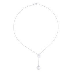 Gargantilla Drop Sphere En Oro Blanco 14k Con Diamantes