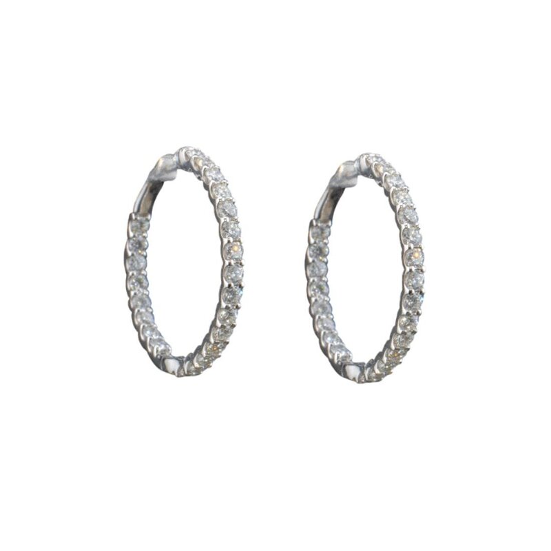 Aretes de Oro 14K con Diamantes