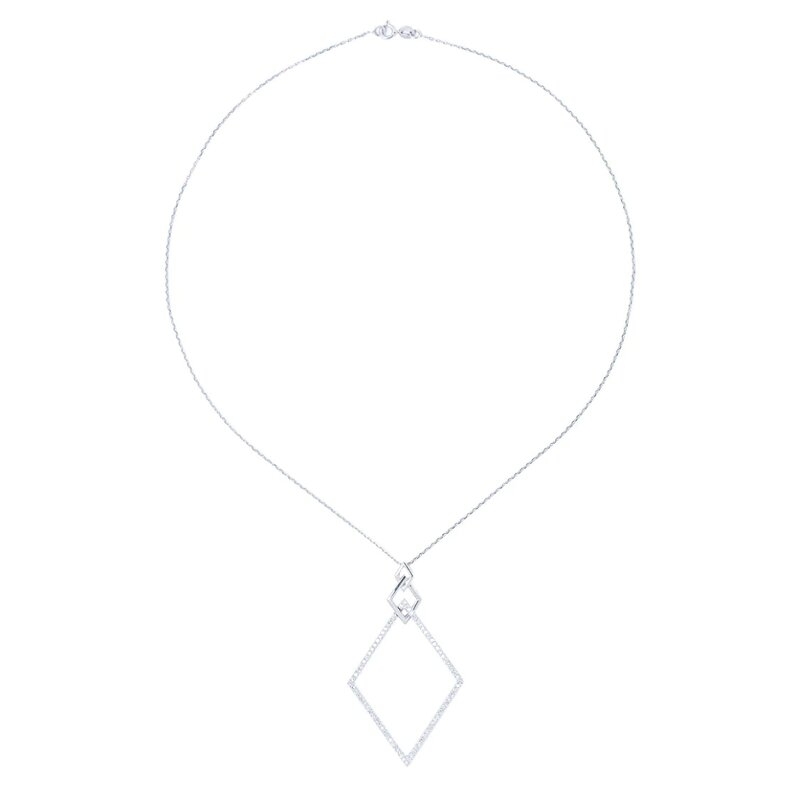 Gargantilla Geometry En Oro Blanco 14k Con Diamantes