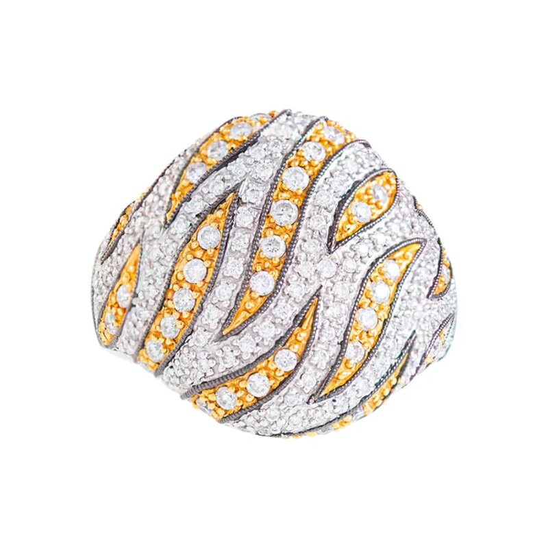 Anillo Jungle En Oro 14k Y Diamantes