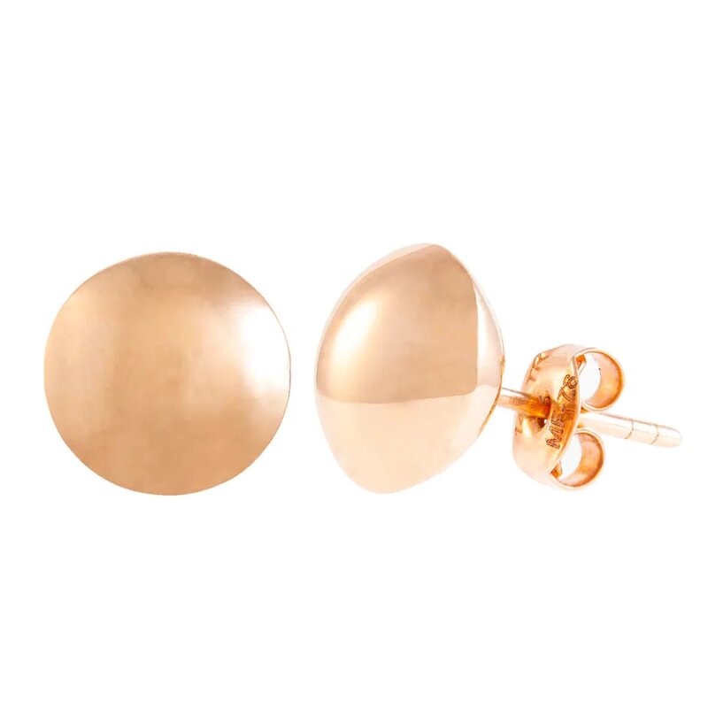 Aretes Botón Tipo Stud En Oro Rosa 14k