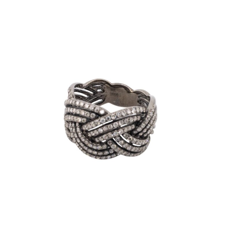 Anillo de Oro 14K con Diamantes