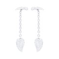 Aretes Oro Blanco 14k Con Diamantes