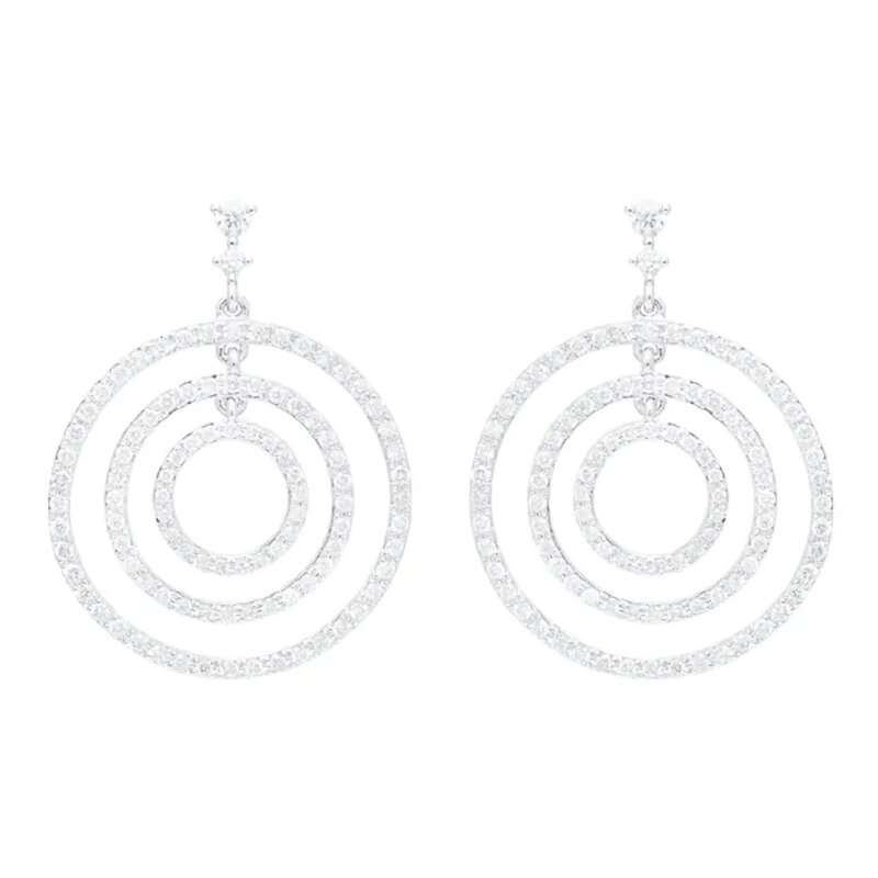 Aretes Circle Oro 14k Con Diamantes