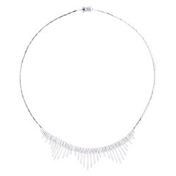 Gargantilla Diamond Fringe En Oro Blanco 14K