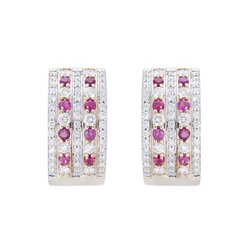 Aretes Con Rubíes Oro Amarillo 14k