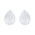 Aretes Drop En Oro Blanco 14k Con Diamantes