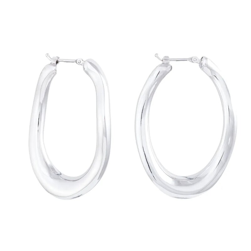 Arracadas Abstract En Oro Blanco 14k