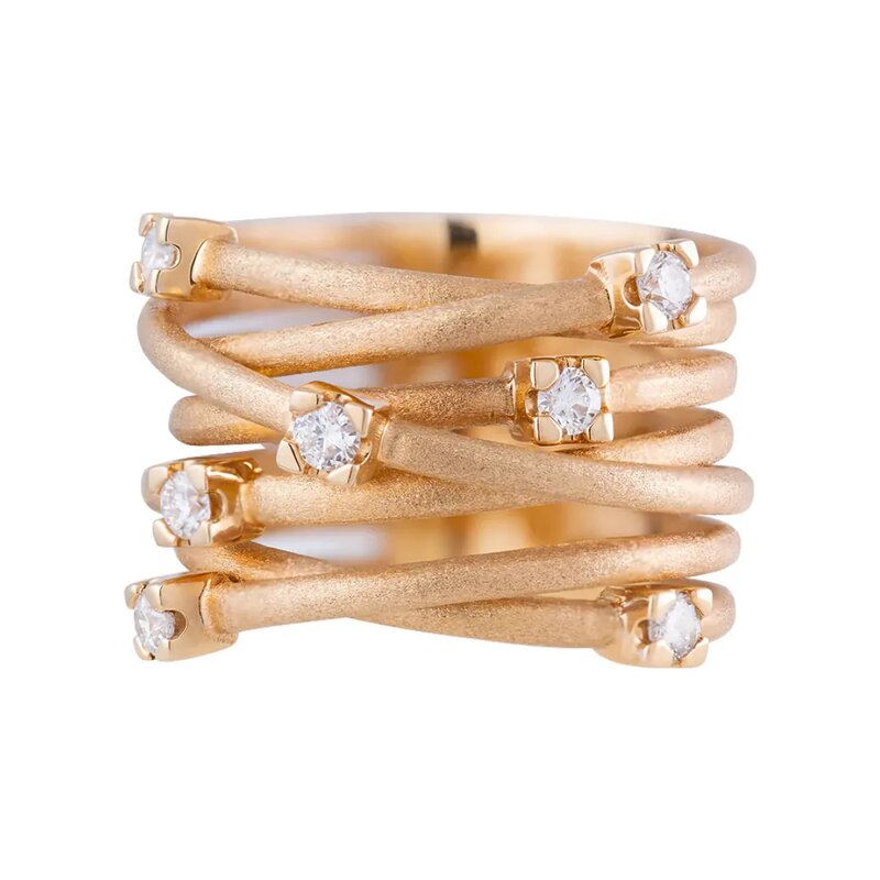 Anillo Oro 14k Con Diamantes