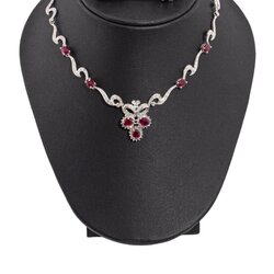 Gargantilla Oro 14k con Diamantes y Rubíes