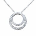 Gargantilla Oro Blanco 14K Doble Circulo con Diamantes
