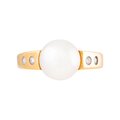Anillo Oro 18k Con Una Perla Y Diamantes