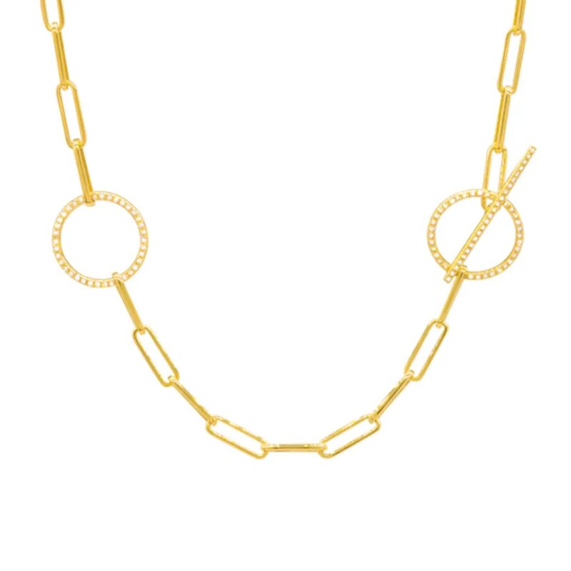 Gargantilla Oro Amarillo 14k Con Diamantes