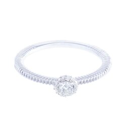 Anillo Estilo Solitario Oro Blanco 14k