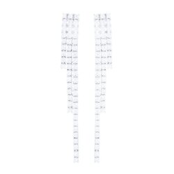 Aretes Tipo Cascada Con Diamantes Oro Blanco 14k