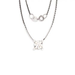 Gargantilla Oro Blanco 14K Con Diamante