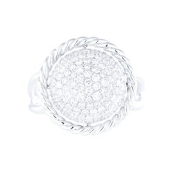 Anillo Sphere En Oro Blanco 14k Con Diamantes