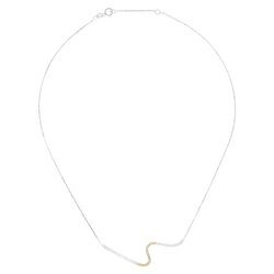 Gargantilla Wave En Oro Blanco 14k Con Diamantes Amarillos Y