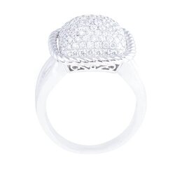 Anillo Rope Cluster En Oro Blanco 14k Con Diamantes