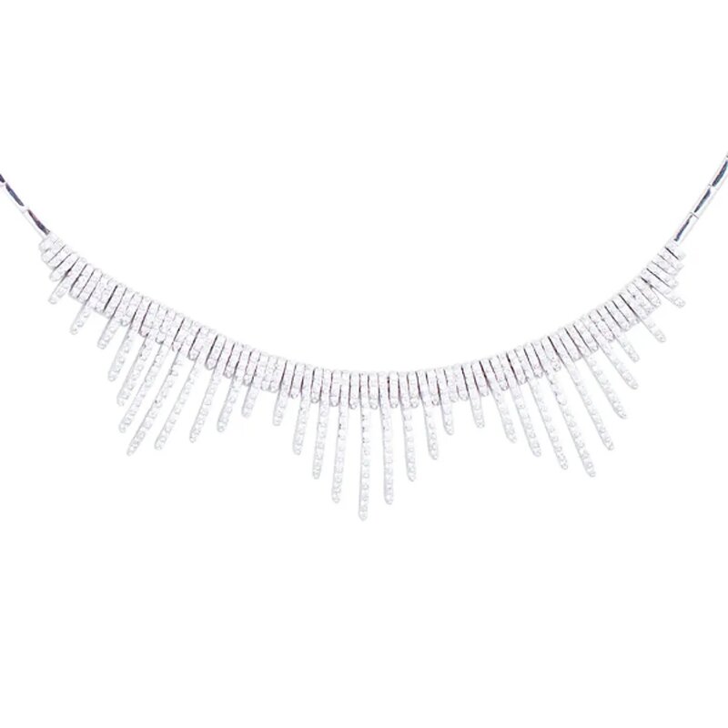 Gargantilla Diamond Fringe En Oro Blanco 14K