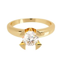 Anillo de Compromiso de Oro Amarillo 14K con Diamante Centra