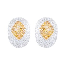Aretes Geometry Cluster En Oro 18k Con Diamantes