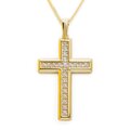 Gargantilla Oro Amarillo 14K Cruz con Diamantes