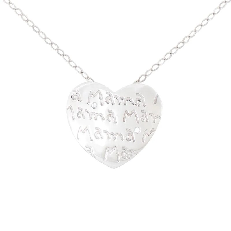 Gargantilla Mamá En Oro Blanco 18k