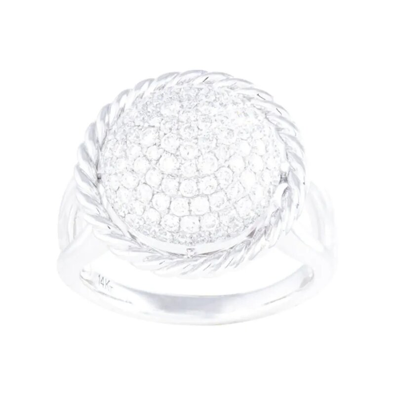 Anillo Sphere En Oro Blanco 14k Con Diamantes