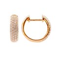 Aretes Oro Amarillo 14k Estilo Huggies con Diamantes