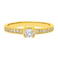Anillo de Compromiso de Oro Amarillo 14K con Diamantes