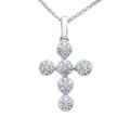 Gargantilla Oro Blanco 14K Cruz con Diamantes