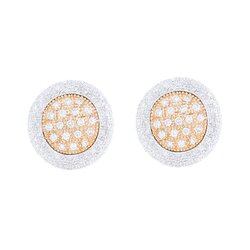 Aretes Circulares En Oro 14k Con Diamantes
