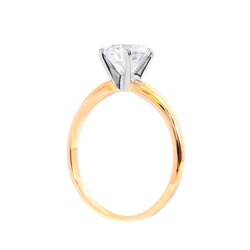 Anillo Oro Amarillo 14k con Diamante Central